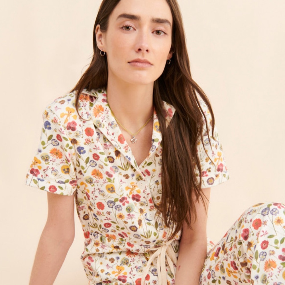 Rachel Antonoff Matthew Pressed Flowers Button Up Jumpsuit L - Picture 6 of 15